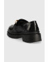 Gant mocasini de piele Prepnovo femei culoarea negru cu toc plat - Pled.ro