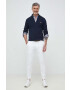 Gant pulover de bumbac culoarea albastru marin light cu turtleneck - Pled.ro