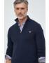 Gant pulover de bumbac culoarea albastru marin light cu turtleneck - Pled.ro