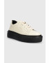 Gant sneakers din piele Alincy culoarea bej - Pled.ro