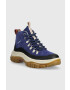 Gant sneakers din piele Hillark culoarea albastru marin - Pled.ro