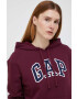 Gap bluza femei culoarea bordo cu glugă cu imprimeu - Pled.ro