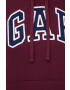 Gap bluza femei culoarea bordo cu glugă cu imprimeu - Pled.ro