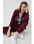 Gap bluza femei culoarea bordo cu glugă cu imprimeu - Pled.ro