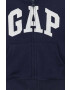 Gap bluza bebe culoarea albastru marin cu glugă cu imprimeu - Pled.ro