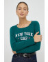 Gap longsleeve din bumbac culoarea gri neted - Pled.ro