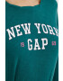 Gap longsleeve din bumbac culoarea gri neted - Pled.ro