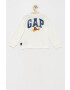 Gap longsleeve din bumbac pentru copii culoarea alb cu imprimeu - Pled.ro