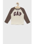 Gap longsleeve din bumbac pentru copii culoarea portocaliu cu imprimeu - Pled.ro