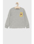 Gap Longsleeve din bumbac pentru copii x National Geographic culoarea gri cu imprimeu - Pled.ro