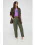 Gap pantaloni femei culoarea verde drept high waist - Pled.ro