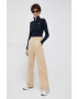 Gap pantaloni femei culoarea bej lat high waist - Pled.ro