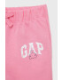 Gap pantaloni copii culoarea roz cu imprimeu - Pled.ro