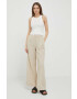 Gap pantaloni de bumbac culoarea bej lat high waist - Pled.ro