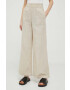 Gap pantaloni de bumbac culoarea bej lat high waist - Pled.ro