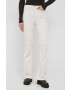 Gap pantaloni de catifea cord femei culoarea bej evazati high waist - Pled.ro