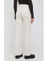 Gap pantaloni de catifea cord femei culoarea bej evazati high waist - Pled.ro