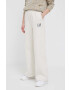 Gap pantaloni de trening culoarea bej lat high waist - Pled.ro