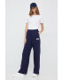 Gap pantaloni de trening femei culoarea albastru marin neted - Pled.ro