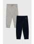 Gap pantaloni de trening din bumbac pentru copii 2-pack culoarea albastru marin neted - Pled.ro