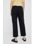 Gap pantaloni din in culoarea negru lat high waist - Pled.ro