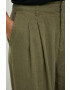 Gap pantaloni din in culoarea verde lat high waist - Pled.ro