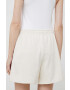 Gap pantaloni scurti femei culoarea bej cu imprimeu high waist - Pled.ro