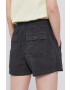 Gap pantaloni scurti femei culoarea gri melanj high waist - Pled.ro