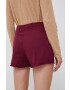 Gap pantaloni scurti femei culoarea bordo cu imprimeu medium waist - Pled.ro