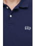 Gap polo de bumbac culoarea albastru marin neted - Pled.ro