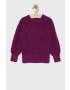 Gap pulover de bumbac pentru copii culoarea violet light - Pled.ro