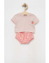 Gap set de bumbac pentru bebelusi culoarea roz - Pled.ro