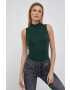 Gap Top culoarea verde cu guler - Pled.ro