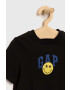 Gap tricou de bumbac pentru copii x Smiley culoarea negru cu imprimeu - Pled.ro