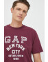 Gap tricou din bumbac culoarea violet cu imprimeu - Pled.ro