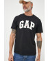 Gap tricou din bumbac culoarea alb neted - Pled.ro