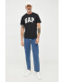 Gap tricou din bumbac culoarea alb neted - Pled.ro