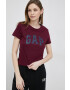 Gap tricou din bumbac culoarea bordo - Pled.ro