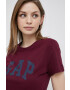 Gap tricou din bumbac culoarea bordo - Pled.ro