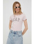 Gap tricou din bumbac culoarea roz cu spate descoperit - Pled.ro