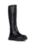 Geox ghete de piele D VILDE A femei culoarea negru cu toc plat D36UAA 085KB C9999 - Pled.ro