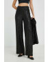 Gestuz pantaloni femei culoarea negru lat high waist - Pled.ro