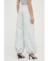 Gestuz pantaloni Bina femei culoarea gri lat high waist - Pled.ro