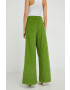 Gestuz pantaloni de catifea cord Megan femei culoarea verde lat high waist - Pled.ro