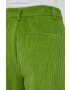 Gestuz pantaloni de catifea cord Megan femei culoarea verde lat high waist - Pled.ro