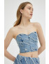 Gestuz top din denim Larisa - Pled.ro