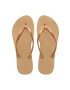 Havaianas slapi SLIM FLATFORM femei culoarea auriu cu toc plat 4144537.0570 - Pled.ro