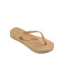 Havaianas slapi SLIM FLATFORM femei culoarea auriu cu toc plat 4144537.0570 - Pled.ro