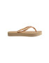 Havaianas slapi SLIM FLATFORM femei culoarea auriu cu toc plat 4144537.0570 - Pled.ro