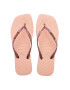 Havaianas slapi SLIM SQUARE LOGO METALLIC femei culoarea roz cu toc plat 4148257 - Pled.ro